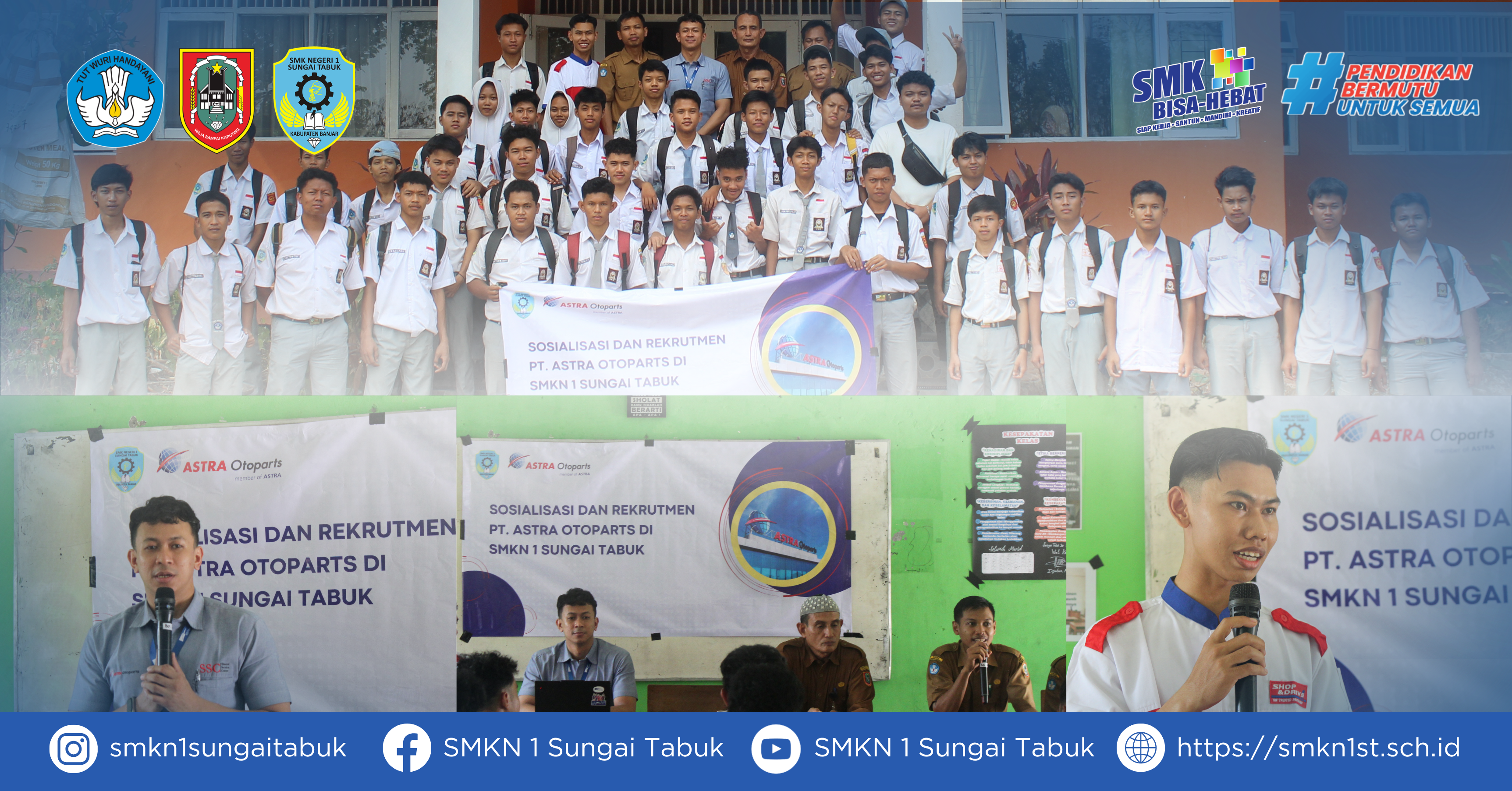 PT. Astra Otoparts Gelar Sosialisasi dan Rekrutmen di SMK Negeri 1 Sungai Tabuk, Diikuti 42 Pelamar dari Siswa Kelas XII dan Alumni